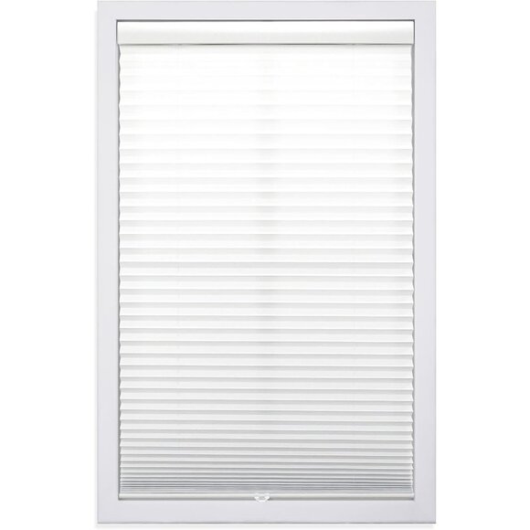 DEZ Furnishings Cordless Light Filtering Pleated Shade, 46"W x 64"H White - Picture 1 of 7